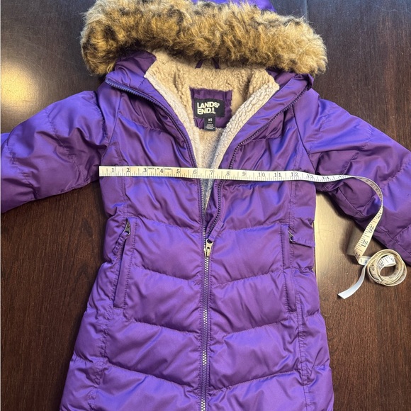 Lands' End Girls Winter Fleece Lined Down Alternative ThermoPlume Coat - Picture 7 of 7